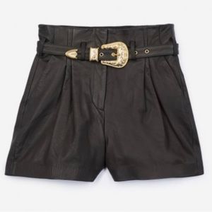 Kooples leather belted shorts